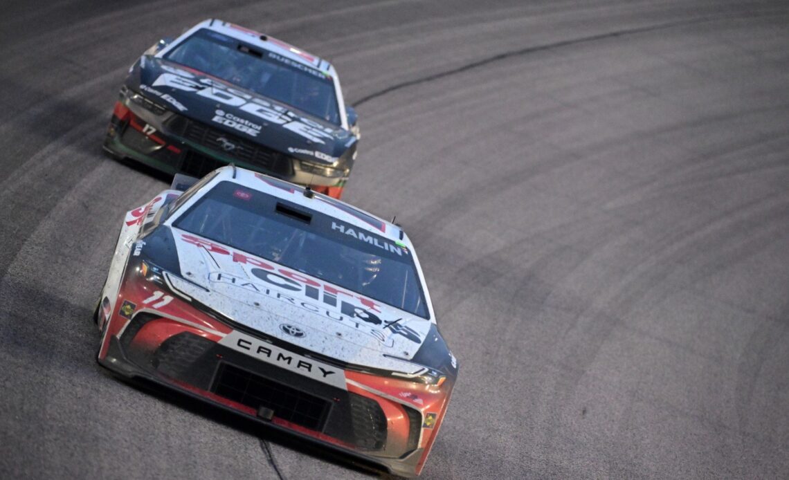 2024 Kansas 1 Cup Chris Buescher Denny Hamlin Racing Logan Riely Getty Images