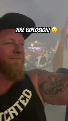 His Tire EXPLODED in the burnout contest!