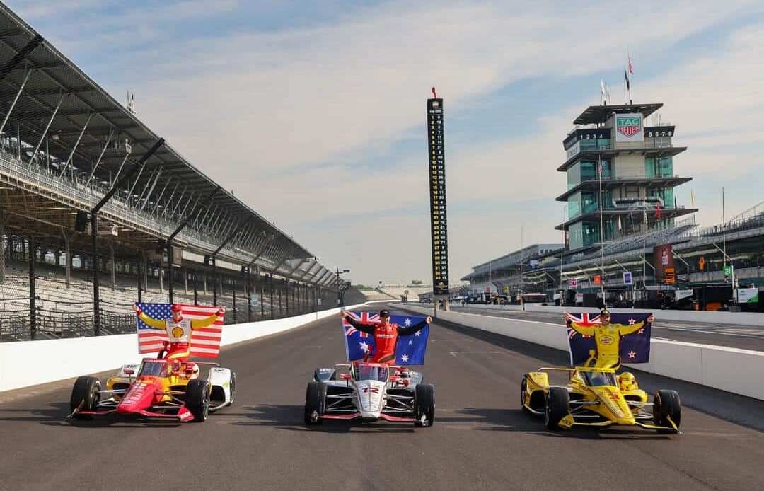 Josef Newgarden Will Power And Scott Mclaughlin 108th Running Of The Indianapolis 500 Front Row Photoshoot By Chris Owens Ref Image Without Watermark M105671