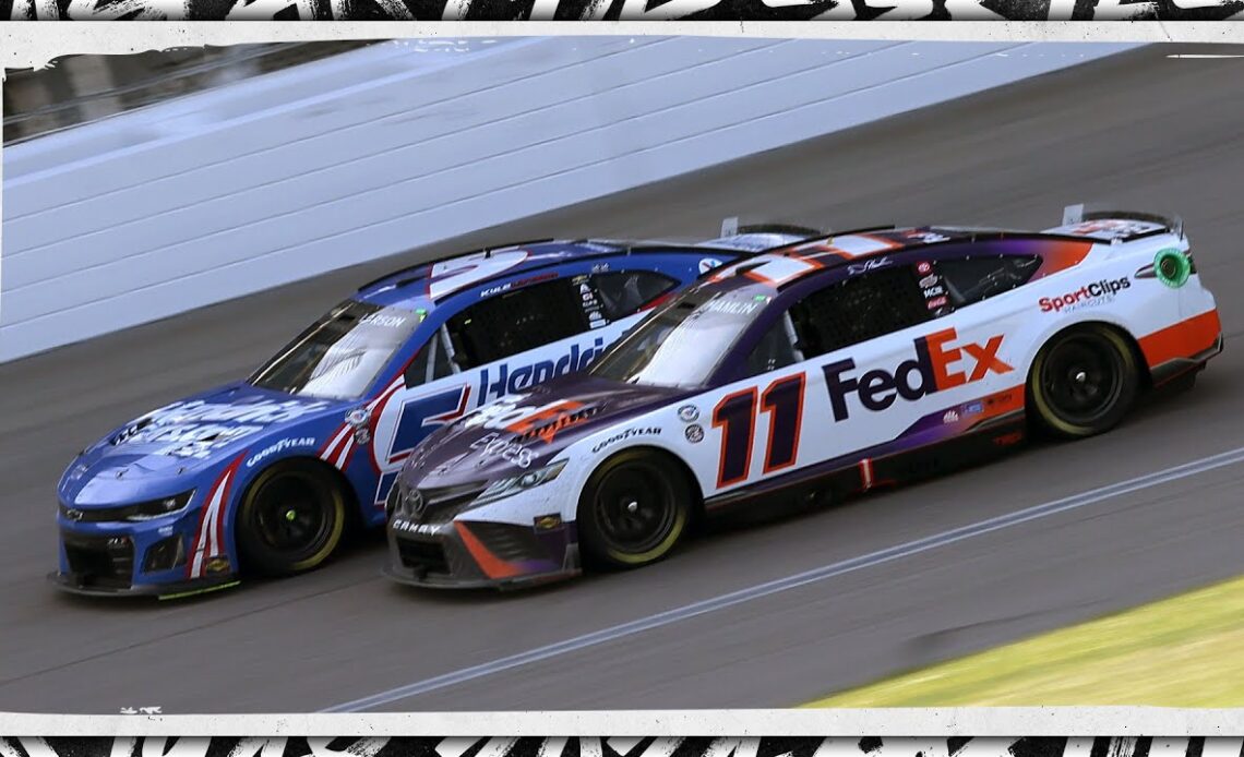 Look back: Hamlin and Larson's battle from 2023 Kansas spring race | NASCAR