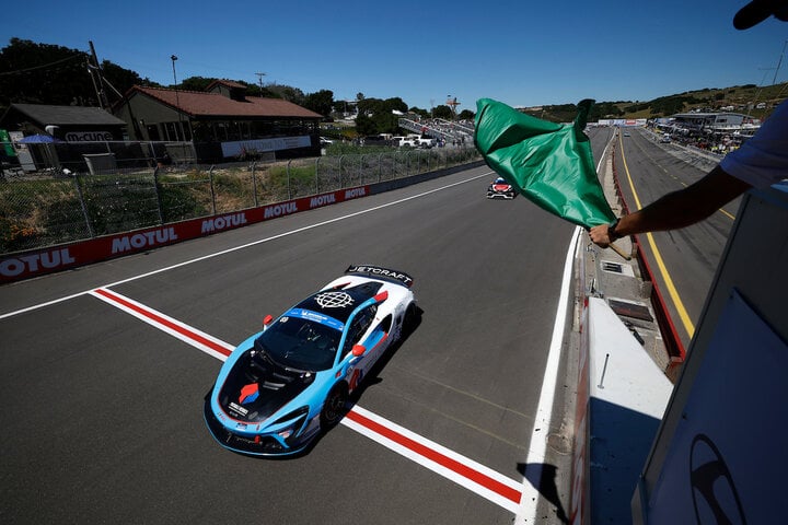 Michael de Quesada takes the green at the start the WeatherTech Raceway Laguna Seca 120, 5/11/2024 (Photo: Courtesy of IMSA)