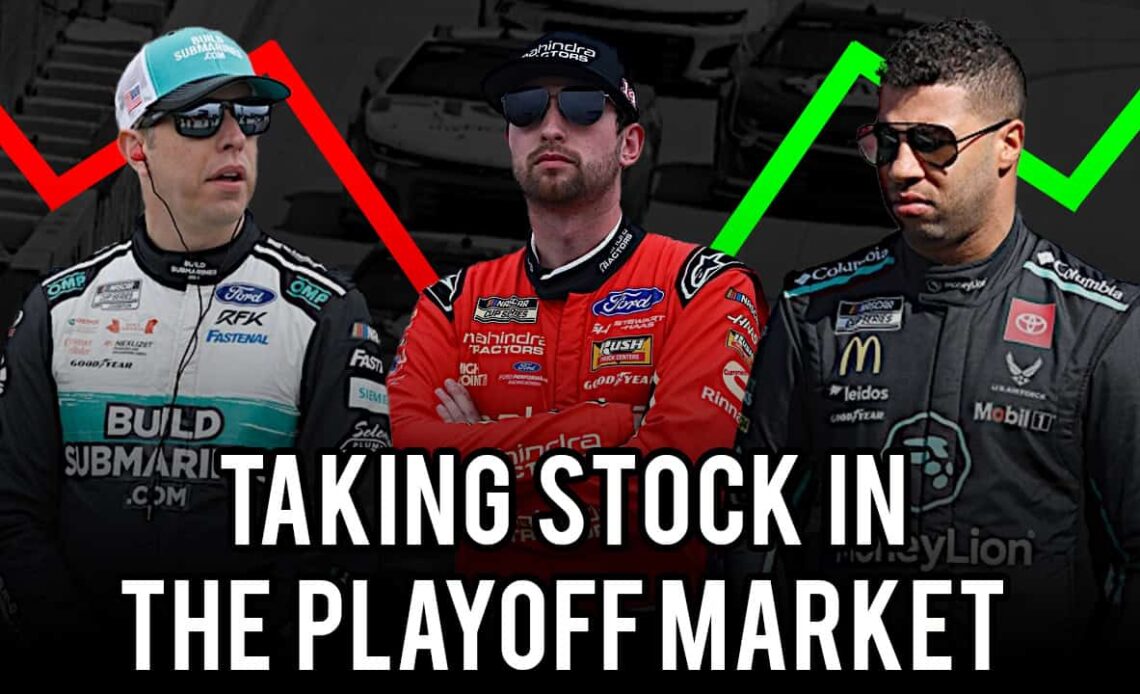 2024 mailbox thumbnail dover "taking stock in the playoff market" with images of Brad Keselowski, Chase Briscoe and Bubba Wallace, Jared Haas Graphic