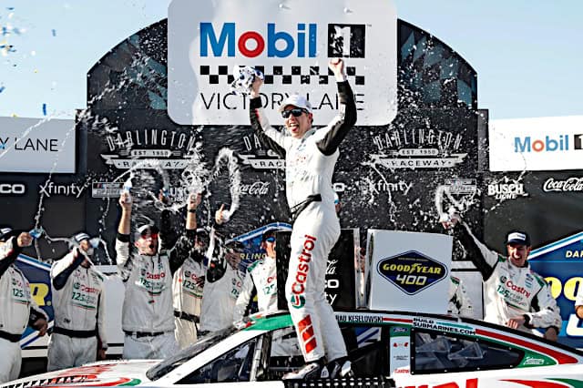 2024 Cup Darlington I Brad Keselowski victory lane (Credit: NKP)