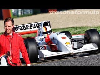 Sebastian Vettel driving his Mclaren MP4/8 at Imola Circuit