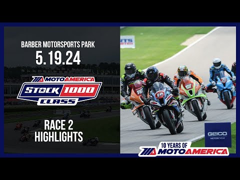 Stock 1000 Race 2 at Alabama 2024 - HIGHLIGHTS | MotoAmerica