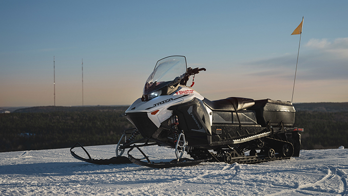 240514 A Taiga Nomad electric snowmobile at a SkiStar resort in Sweden [678]
