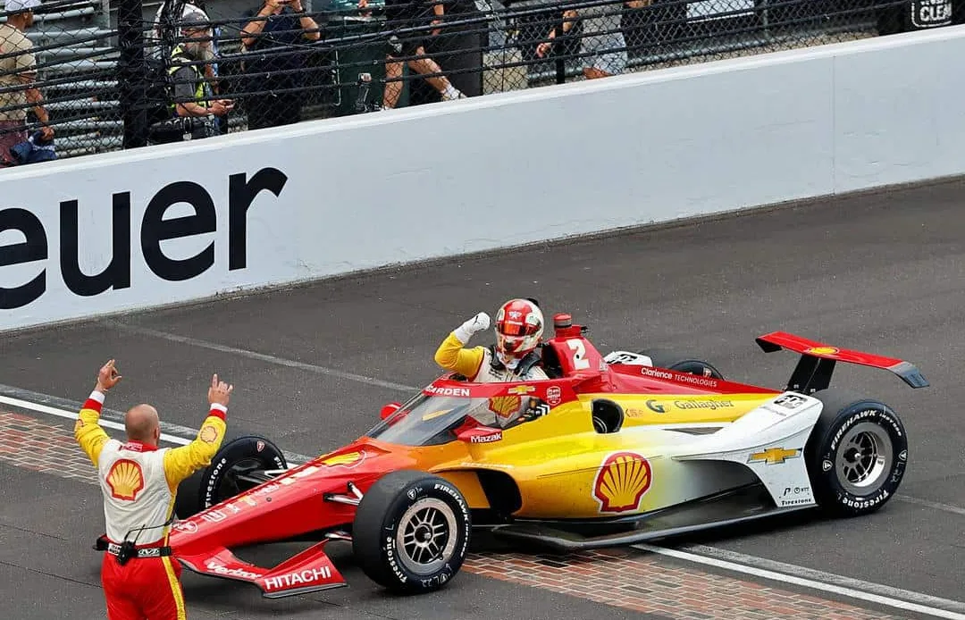 Josef Newgarden after winning the 108th Indianapolis 500.