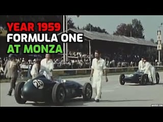 Year 1959 - Short color film about the Formula One Italian Grand Prix held at Monza where the winner was Stirling Moss.