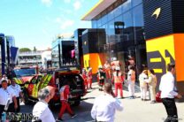 Fire at McLaren Team Hub, Circuit de Catalunya, 2024