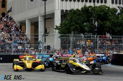 Colton Herta, Alex Palou, start, Detroit, IndyCar, 2024