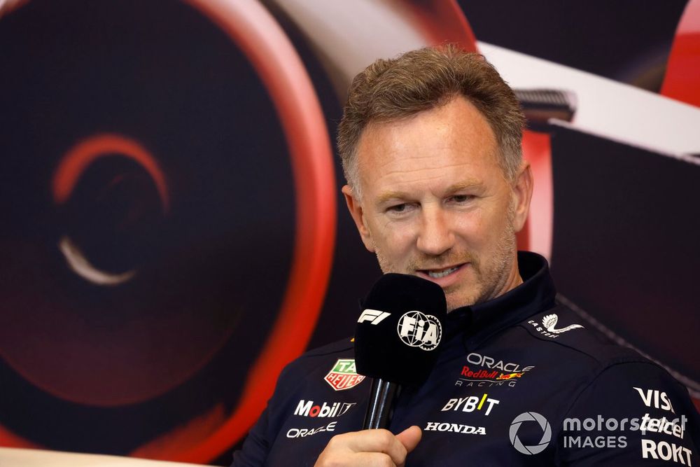 Christian Horner, Team Principal, Red Bull Racing, in the team principals Press Conference