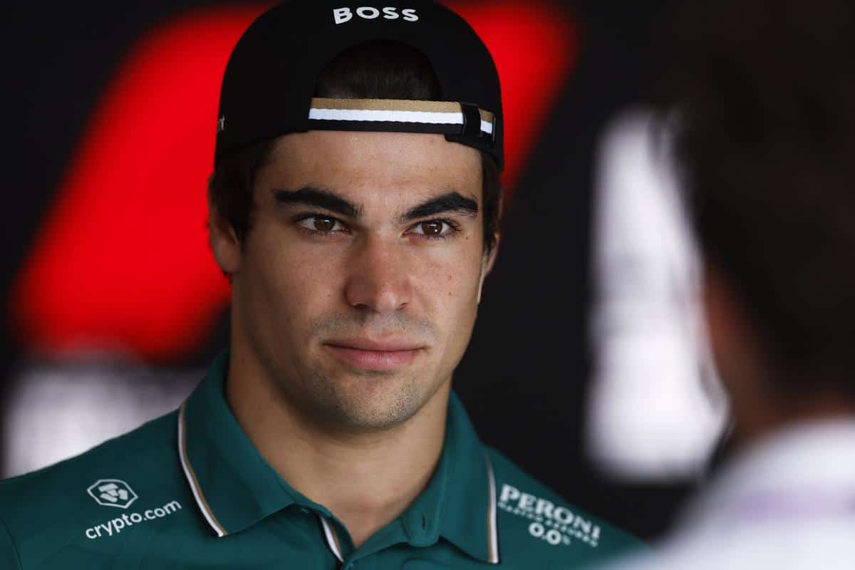 Lance Stroll, driver for Aston Martin F1 Team, looks directly into camera ahead of the 2023 Japanese Grand Prix at Suzuka Circuit.