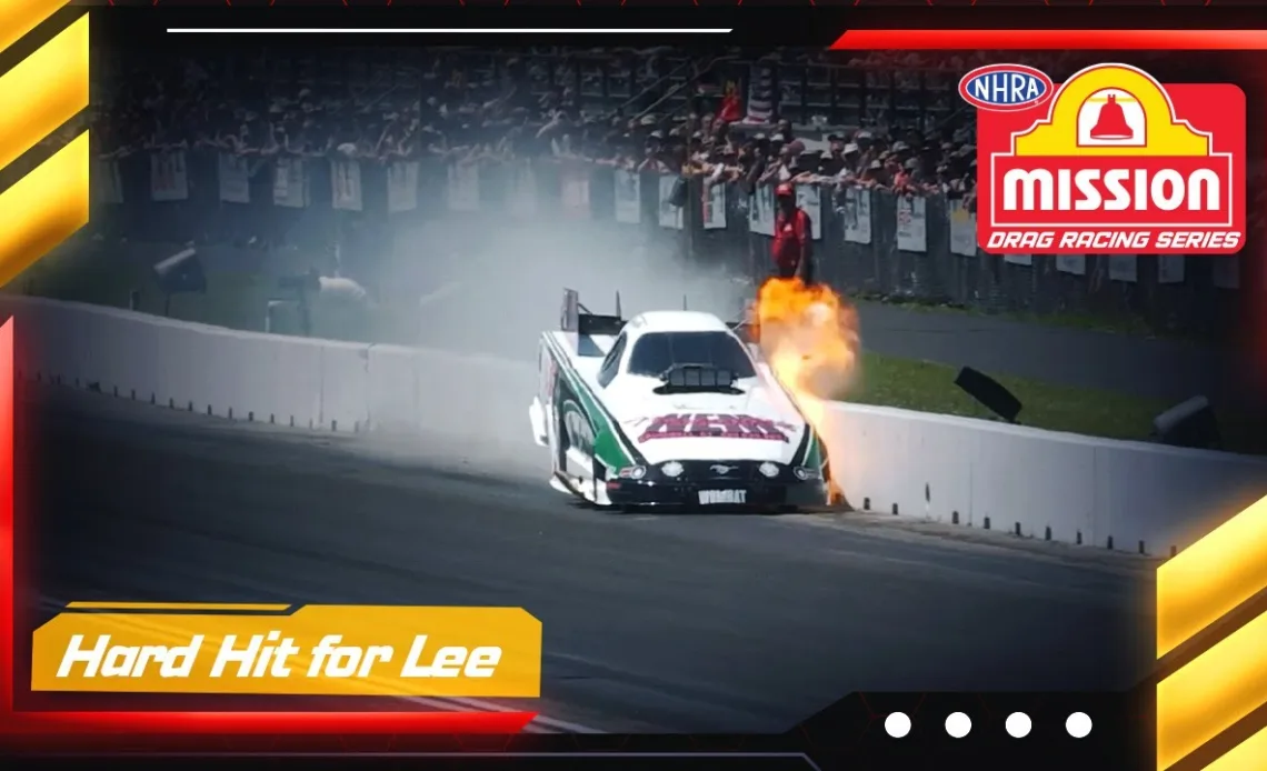 Hard hit for Cory Lee at the NHRA New England Nationals