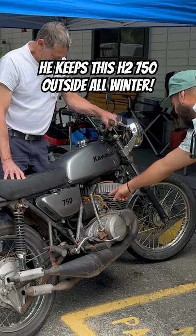 He Keeps this Collectible Kawasaki H2 750 OUTSIDE all winter