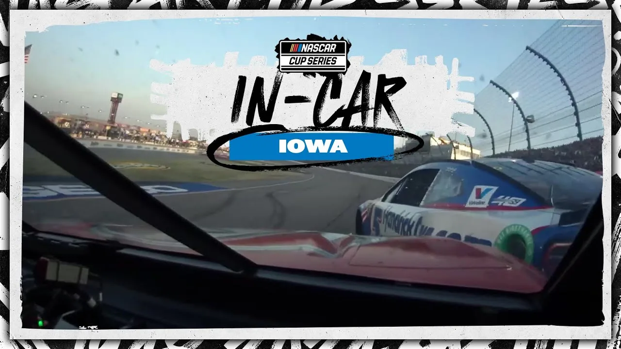 In-car camera: Daniel Suárez spins Larson late at Iowa | NASCAR