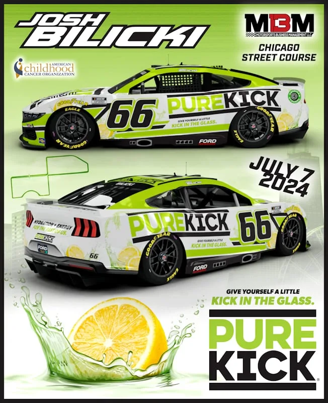 2024 Cup Chicago street course Josh Bilicki, No. 66 MBM Motorsports Ford graphic (Courtesy: MBM Motorsports)