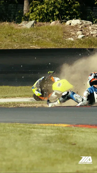 Junior Cup crash at Road America #motorcycle #motorsport