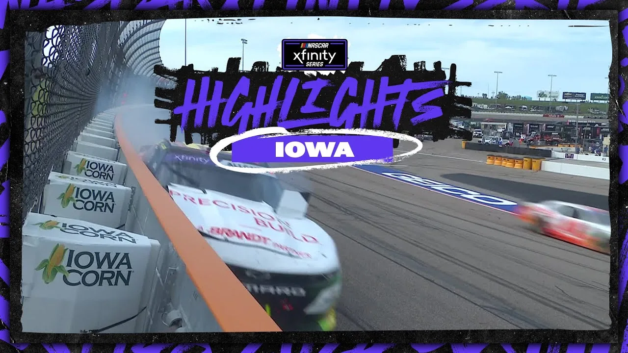 Justin Allgaier makes hard contact with the outside wall at Iowa | NASCAR