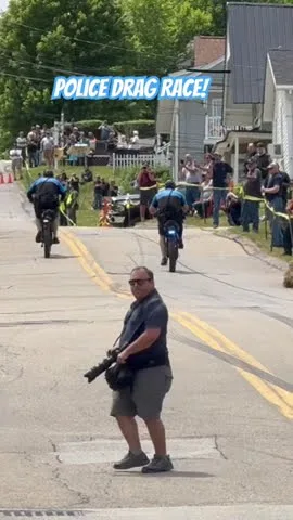 Police Drag Race Up the Hill at Laconia Bike Week