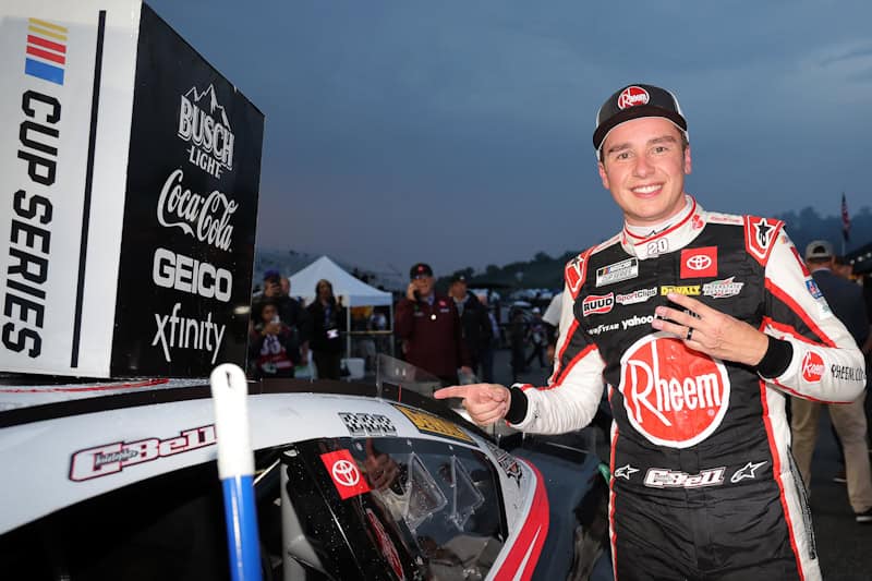 2024 Cup New Hampshire Christopher Bell winner sticker (Credit: Jonathan Bachman/Getty Images via NASCAR Media)