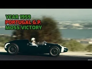 Year 1959 - Portugal Grand Prix at Monsanto circuit in Lisbon nice color scenes before the Formula One Grand Prix and during the race that Stirling Moss won with a Cooper/Climax