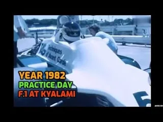 Year 1982 - Great images at the Kyalami Circuit in South Africa during the Formula One practice day before the race, scenes with drivers and mechanics preparing the cars and running on the circuit