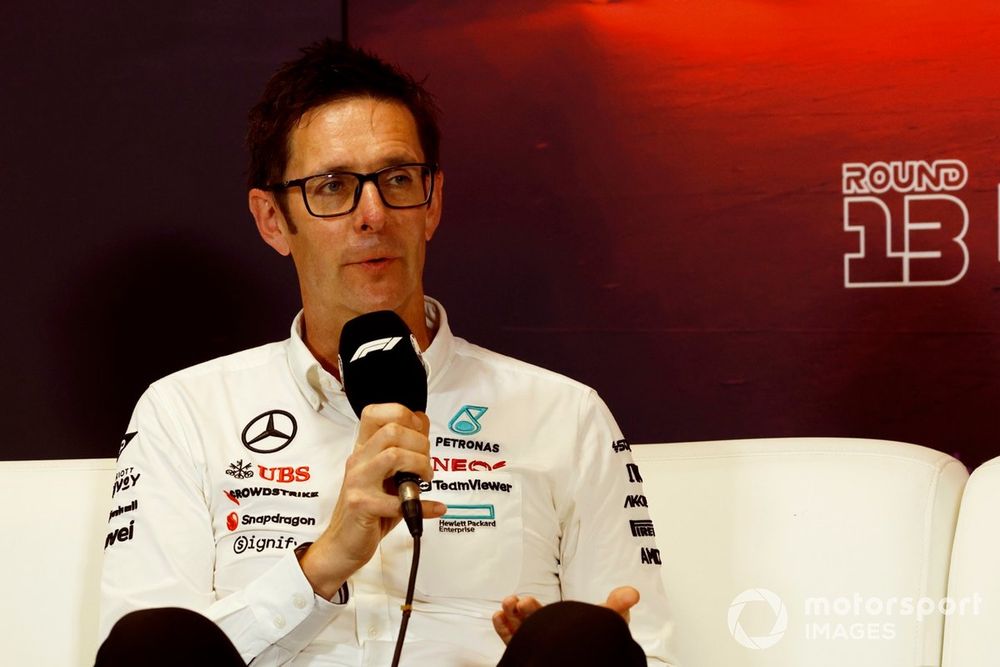 Andrew Shovlin, Trackside Engineering Director, Mercedes-AMG F1 Team, in the team principals' Press Conference