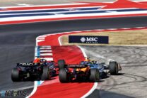 Max Verstappen and Lando Norris at the start, Circuit of the Americas, 2024