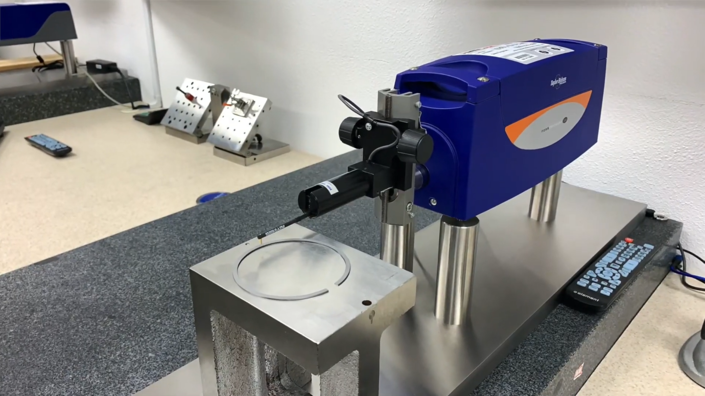 profilometer being used to measure the surface roughness of a diamond finish ring