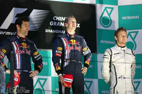 Mark Webber, Sebastian Vettel, Jenson Button, Shanghai, 2009